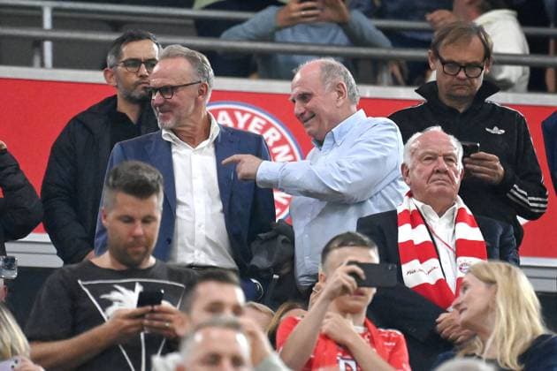 Karl Heinz RUMMENIGGE, former CEO with Uli HOENESS Höness,Honorary President Bayern Muenchen Football Champions League Group Stage 1 Matchday FC Bayern Muenchen Manchester United ManU on 20 09 2023, A L L I A N Z A R E N A