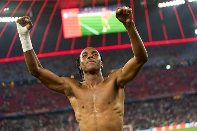 Sport Themen der Woche KW38 Sport Bilder des Tages Mathys Tel, FCB 39 final celebration after the group stage match FC BAYERN MUENCHEN - Manchester United, ManU of football UEFA Champions League in season 2023 2024 in Munich, Sept 20, 2023. Gruppenphase, MANU, FCB