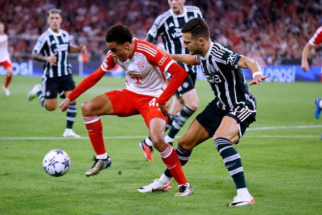 MUSIALA Jamal Team FC Bayern Muenchen with RASHFORD UEFA Champions League Saiason 2023 2024 Match FC Bayern Muenchen Manchester United on 20 09 2023 in Muenchen DFL REGULATIONS PROHIBIT ANY USE OF PHOTOGRAPHS as IMAGE SEQUENCES and or QUASI VIDEO Copyright: xLacixPerenyix
