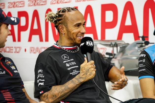 HAMILTON Lewis (gbr), Mercedes AMG F1 Team W14, portrait press conference, PK, Pressekonferenz during the 2023 Formula 1 Lenovo Japanese Grand Prix, 16th round of the 2023 Formula One World Championship, WM, Weltmeisterschaft from September 22 to 24, 2023 on the Suzuka International Racing Course, in Suzuka - F1 - JAPANESE GRAND PRIX 2023 DPPI Panoramic  00123036__R3_2556