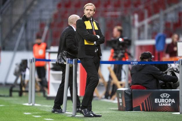 230921 Marcus Jodin, CEO of Häcken, ahead the UEFA Europa League football match between Bayer Leverkusen and Häcken on September 21, 2023 in Leverkusen Photo Daniel Stiller BILDBYRAN code DS DS0334 football soccer football uefa europa league bayer leverkusen häcken bbeng  Copyright: DANIELxSTILLER BB230921DS008