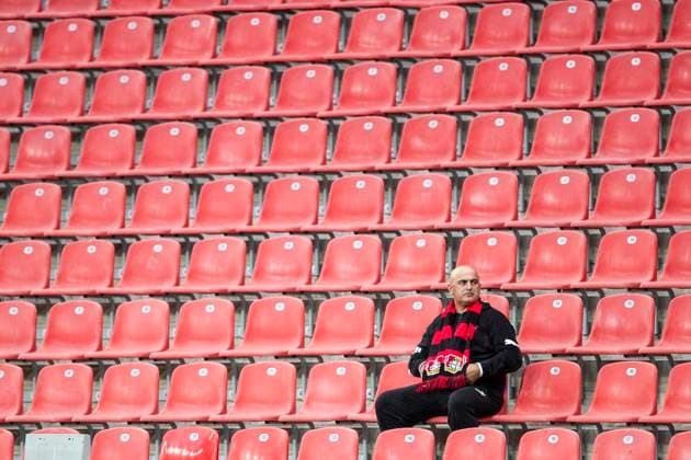 UEFA Europa League, Bayer Leverkusen BK Haecken, 21 09 2023 Around an hour before kickoff, many seats are still available in the BayArena, UEFA Europa League, Bayer 04 Leverkusen BK Haecken, 1 group match, on 21 09 2023, BayArena, Leverkusen DFL regulations prohibit any use of photographs as image sequences and or quasi video Copyright: xBEAUTIFULxSPORTS Meuselx