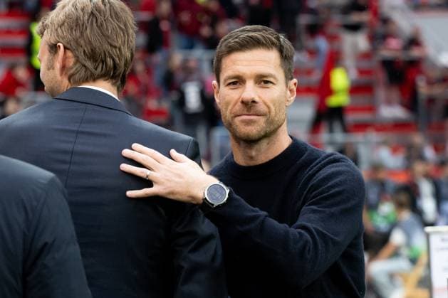 230921 Head coach Xabi Alonso of Bayer Leverkusen ahead of the UEFA Europa League football match between Bayer Leverkusen and Häcken on September 21, 2023 in Leverkusen Photo Daniel Stiller BILDBYRAN code DS DS0334 football soccer football uefa europa league bayer leverkusen häcken bbeng  Copyright: DANIELxSTILLER BB230921DS009