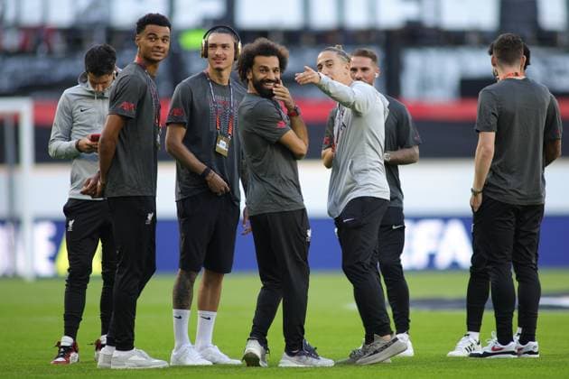 SOCCER - UEFA EL, LASK vs Liverpool LINZ,AUSTRIA,21.SEP.23 - SOCCER - UEFA Europa League, group stage, Linzer ASK vs Liverpool FC. Image shows the team of Liverpool during the pitch inspection.  GEPAxpictures xManuelxBinder