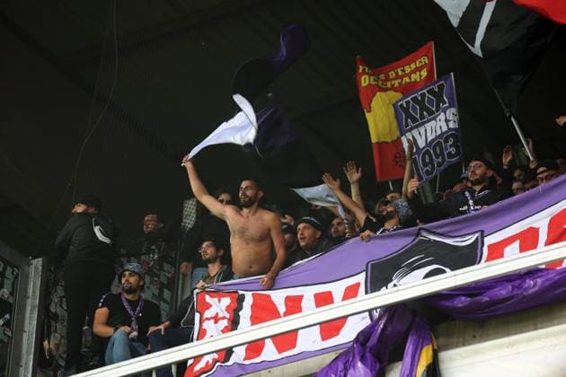 Royal Union Saint-Gilloise v Toulouse FC - UEFA Europa League ANDERLECHT-BELGIUN - SEPTEMBER 21 : fans Toulouse Football Club 2023-2024 during the UEFA Europa League Group E match between Royal Union Saint-Gilloise and Toulouse FC on {SEPTEMBER 21, 2023 in ANDERLECHT, BELGIUM, 21 Eeklo Belgium  Copyright: xJeffreyxGaensx xPhotoxNewsx