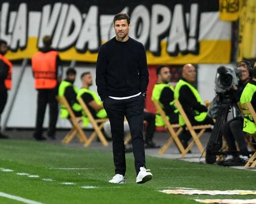 21 09 2023, Leverkusen, Germany, BayARENA, Bayer Leverkusen vs BK Haecken UEFA Europa League 2023 2024 Group H, coach Xabier Xabi Alonso Bayer 04 Leverkusen looks photo Ralf Treese Leverkusen BayARENA North Rhine Westphalia Germany 521_LEVHAE20230921_029 Treese-521