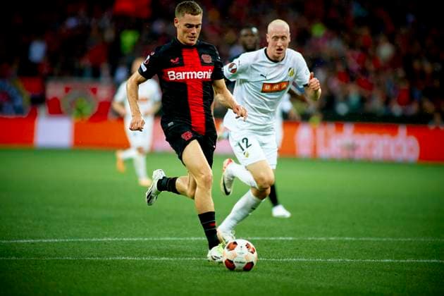 LEVERKUSEN, GERMANY - 21.09.23: The match of match UEFA Europa League Bayer 04 Leverkusen vs BC Hacken at Bayarena  Copyright: xVITALIIxKLIUIEVx