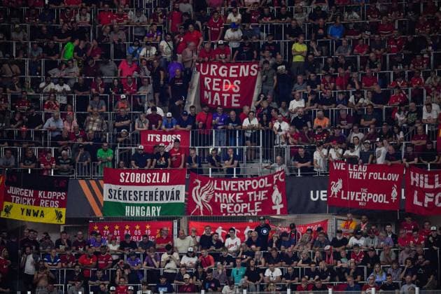 SOCCER - UEFA EL, LASK vs Liverpool LINZ,AUSTRIA,21.SEP.23 - SOCCER - UEFA Europa League, group stage, Linzer ASK vs Liverpool FC. Image shows fans of Liverpool.  GEPAxpictures xAvnixRetkoceri