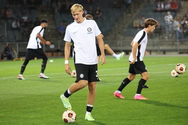 SOCCER - UEFA EL, Sturm vs Sporting GRAZ,AUSTRIA,21.SEP.23 - SOCCER - UEFA Europa League, group stage, SK Sturm Graz vs Sporting CP. Image shows Niklas Geyrhofer (Sturm) during warm-up.  GEPAxpictures xChrisxBauer