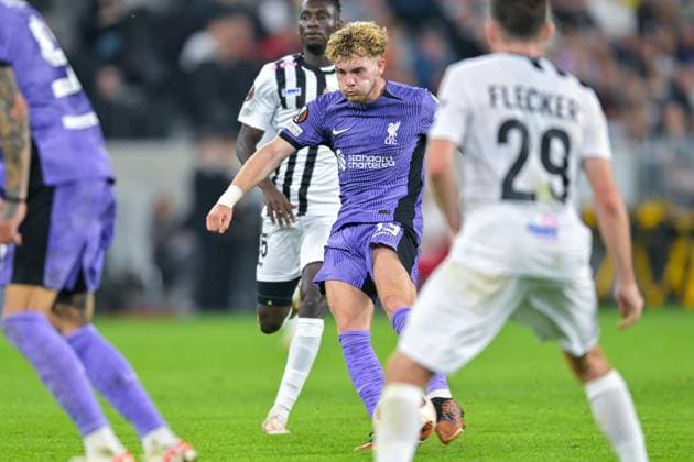 SOCCER - UEFA EL, LASK vs Liverpool LINZ,AUSTRIA,21.SEP.23 - SOCCER - UEFA Europa League, group stage, Linzer ASK vs Liverpool FC. Image shows Harvey Elliott (Liverpool).  GEPAxpictures xChristianxMoser