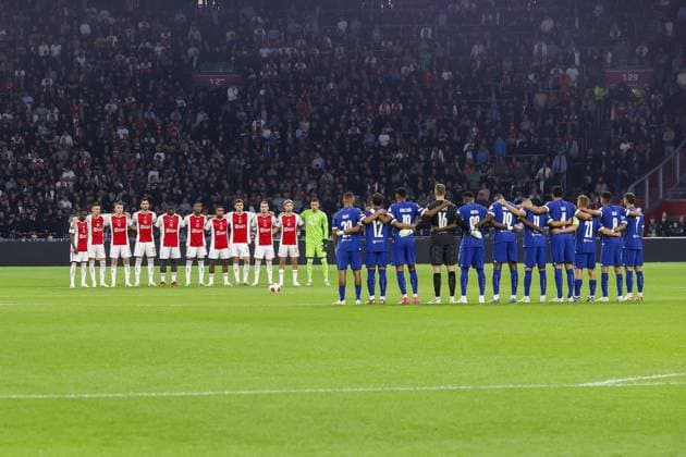 AMSTERDAM, 21-09-2023 JohanCruyff Arena, Europa League Football season 2023 2024 Match between Ajax and Olympique Marseille. minute of silence for the victims of the earthquake in Morocco and the floods in Libya Ajax - Olympique Marseille  x22440119x Copyright: