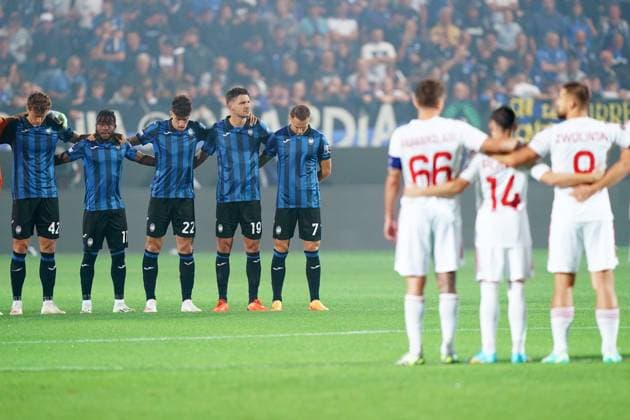 Foto Spada LaPresse 21 Settembre 2023 - Bergamo , Italia - calcio - Atalanta vs Rakow Czestochowa - Europa League 2023 2024 - Stadio Gewiss. Nella foto: minuto di silenzio September 21, 2023 Bergamo , Italy - sport, calcio - Atalanta vs Rakow Czestochowa - Europa League 2023 2024 - Gewiss Stadium . In the pic: one minute of silence  Copyright: xSpada LaPressex