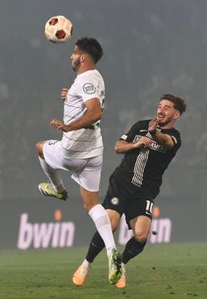 SOCCER - UEFA EL, Sturm vs Sporting GRAZ,AUSTRIA,21.SEP.23 - SOCCER - UEFA Europa League, group stage, SK Sturm Graz vs Sporting CP. Image shows Goncalo Inacio (Sporting Lissabon) and Otar Kiteishvili (Sturm).  GEPAxpictures xWolfgangxGrebien