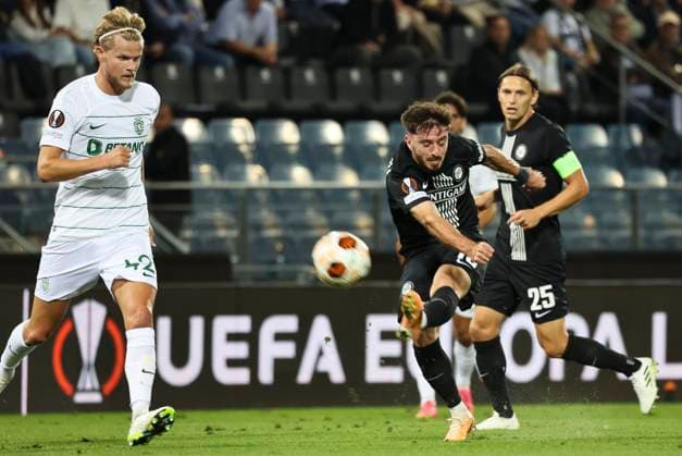 SOCCER - UEFA EL, Sturm vs Sporting GRAZ,AUSTRIA,21.SEP.23 - SOCCER - UEFA Europa League, group stage, SK Sturm Graz vs Sporting CP. Image shows Otar Kiteishvili (Sturm).  GEPAxpictures xWolfgangxGrebien