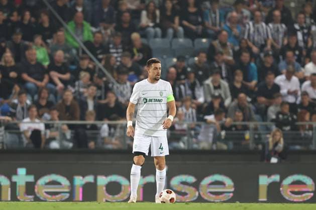 SOCCER - UEFA EL, Sturm vs Sporting GRAZ,AUSTRIA,21.SEP.23 - SOCCER - UEFA Europa League, group stage, SK Sturm Graz vs Sporting CP. Image shows Sebastian Coates (Sporting Lissabon).  GEPAxpictures xChrisxBauer