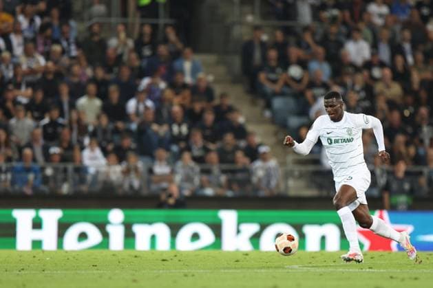 SOCCER - UEFA EL, Sturm vs Sporting GRAZ,AUSTRIA,21.SEP.23 - SOCCER - UEFA Europa League, group stage, SK Sturm Graz vs Sporting CP. Image shows Goncalo Inacio (Sporting Lissabon).  GEPAxpictures xChrisxBauer