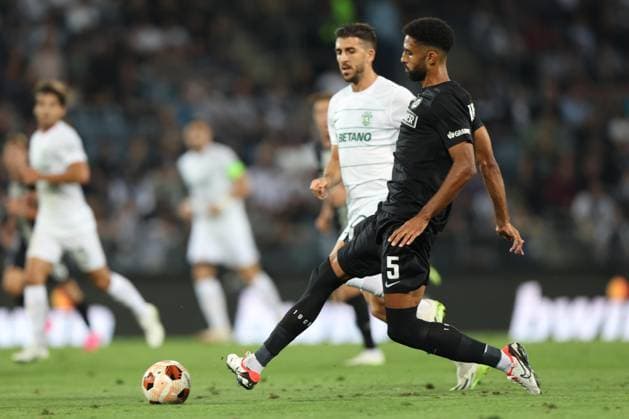 SOCCER - UEFA EL, Sturm vs Sporting GRAZ,AUSTRIA,21.SEP.23 - SOCCER - UEFA Europa League, group stage, SK Sturm Graz vs Sporting CP. Image shows Gregory Wuethrich (Sturm).  GEPAxpictures xChrisxBauer