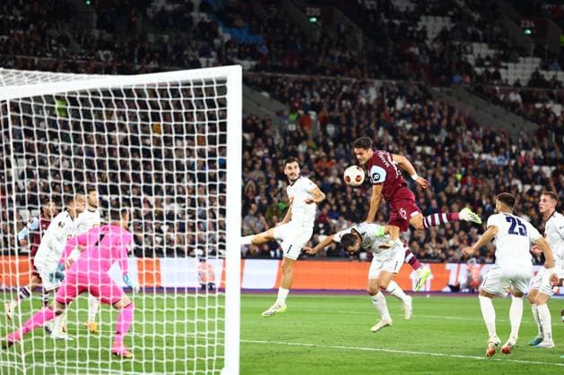EDITORIAL USE ONLY No use with unauthorised audio, video, data, fixture lists, club league logos or live services. Online in-match use limited to 120 images, no video emulation. No use in betting, games or single club league player publications. West Ham United v Backa Topola, UEFA Europa League, Group A, Football, London Stadium, London, UK - 21 Sep 2023 EDITORIAL USE ONLY No use with unauthorised audio, video, data, fixture lists, club league logos or live services. Online in-match use limited to 120 images, no video emulation. No use in betting, games or single club league player publications.  Copyright: xSimonxDael Shutterstockx 14107015w