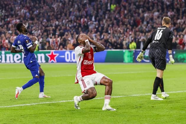 AMSTERDAM, 21-09-2023 JohanCruyff Arena, Europa League Football season 2023 2024 Match between Ajax and Olympique Marseille. Ajax player Steven Bergwijn is disappointed after he missed a big change Ajax - Olympique Marseille  x22441640x Copyright: