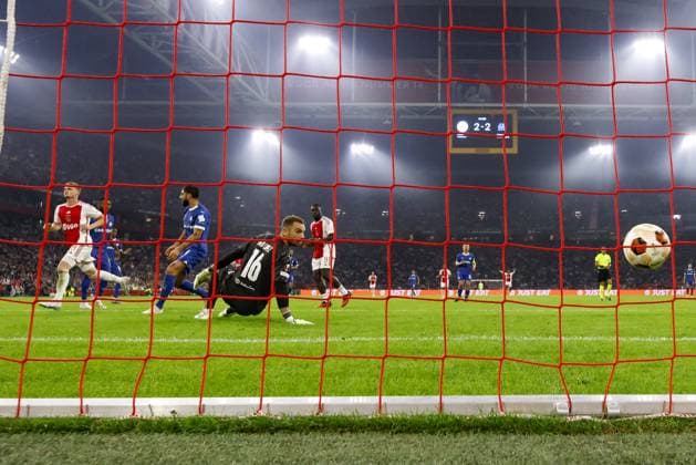 AMSTERDAM, 21-09-2023 JohanCruyff Arena, Europa League Football season 2023 2024 Match between Ajax and Olympique Marseille.Ajax player Kenneth Taylor scores 3-2 Ajax - Olympique Marseille  x22442230x Copyright: