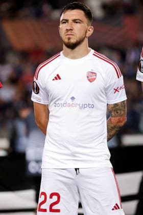 BERGAMO, ITALY - SEPTEMBER 21: Deian Sorescu (RKS Rakow Czestochowa) during the Europa League football match between Atalanta and Rakow Czestochowa at Gewiss Stadium on September 21, 2023 in Bergamo, Italy. (Photo by Stefano Nicoli Speed Media Icon Sportswire) SOCCER: SEP 21 Europa League - Atalanta v Rakow Czestochowa EDITORIAL USE ONLY Icon23092100619