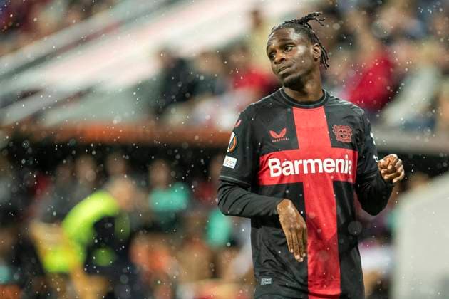 UEFA Europa League, Bayer Leverkusen BK Haecken, 21 09 2023 Jeremie FRIMPONG Bayer 04 Leverkusen, 30 , UEFA Europa League, Bayer 04 Leverkusen BK Haecken, 1 group match, on 21 09 2023, BayArena, Leverkusen DFL regulations prohibit any use of photographs as image sequences and or quasi video Copyright: xBEAUTIFULxSPORTS Meuselx