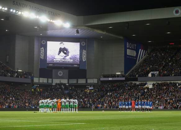 Football - 2023 2024 UEFA Europa League - Group C - Glasgow Rangers vs Real Betis - Ibrox Stadium - Thursday 21st September 2023 A 1 minute silence is held in memory of Ronnie MacKinnon 