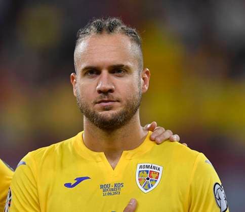 Romania v Kosovo: Group I - UEFA EURO, EM, Europameisterschaft,Fussball 2024 European Qualifiers George Puscas of Romania in action during the UEFA EURO 2024 European qualifier match between Romania and Kosovo at National Arena in Bucharest, Romania, on September 12, 2023 Bucharest Romania  Copyright: xAlexxNicodimx originalFilename:nicodim-romaniav230912_npPsL.jpg
