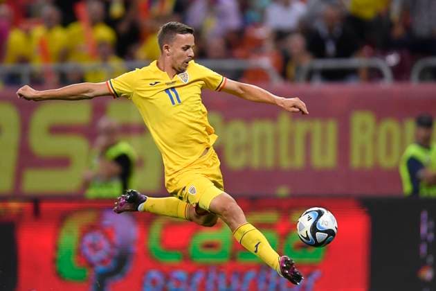 Romania v Kosovo: Group I - UEFA EURO, EM, Europameisterschaft,Fussball 2024 European Qualifiers Nicusor Bancu of Romania in actionl during the UEFA EURO 2024 European qualifier match between Romania and Kosovo at National Arena in Bucharest, Romania, on September 12, 2023 Bucharest Romania  Copyright: xAlexxNicodimx originalFilename:nicodim-romaniav230912_npZ67.jpg