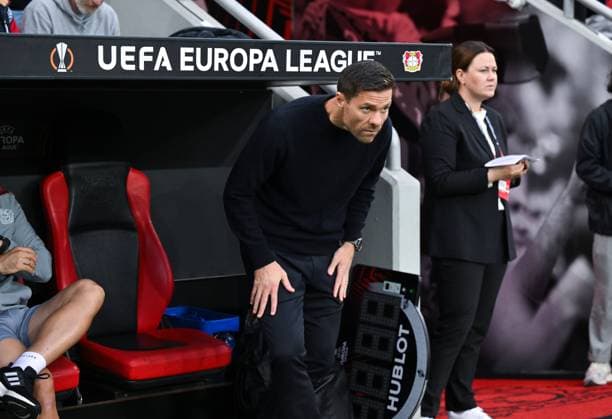Coach Xabi Alonso Bayer 04 Leverkusen 21 09 2023, football season 2023 2024 Europa League group stage, 1 matchday Bayer 04 Leverkusen BK Häcken 4 0 Leverkusen BayArena Nordrhein Westfalen Germany Team2