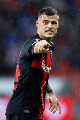 Leverkusen, Germany, UEFA Europa League, BAYER LEVERKUSEN BK HÄCKEN 4 0 21 09 2023 at the Bay Arena in Leverkusen Granit XHAKA LEV