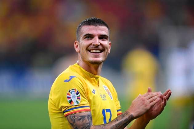 Romania v Kosovo: Group I - UEFA EURO, EM, Europameisterschaft,Fussball 2024 European Qualifiers Valentin Mihaila of Romania celebrates during the UEFA EURO 2024 European qualifier match between Romania and Kosovo at National Arena in Bucharest, Romania, on September 12, 2023 Bucharest Romania  Copyright: xAlexxNicodimx originalFilename:nicodim-romaniav230913_nptEN.jpg