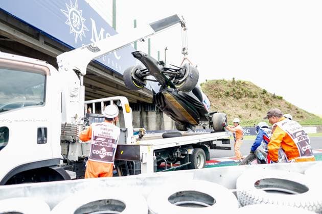 Damaged car of 10 Pierre Gasly FRA, BWT Alpine F1 Team , F1 Grand Prix of Japan at Suzuka International Racing Course on September 22, 2023 in Suzuka, Japan Photo by HOCH ZWEI Suzuka Japan