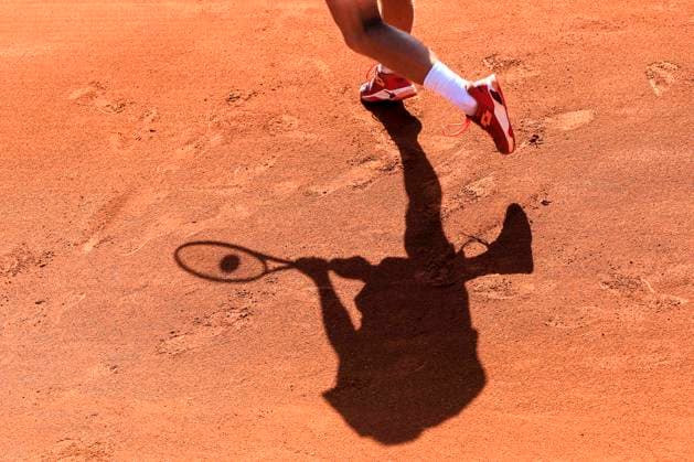 TENNIS - ATP, Tennis Herren Layjet Open BAD WALTERSDORF,AUSTRIA,22.SEP.23 - TENNIS - ATP Challenger Tour, Layjet Open. Image shows a feature with a shadow of Marvin Moeller (GER).  GEPAxpictures xMarioxBuehner-Weinrauch