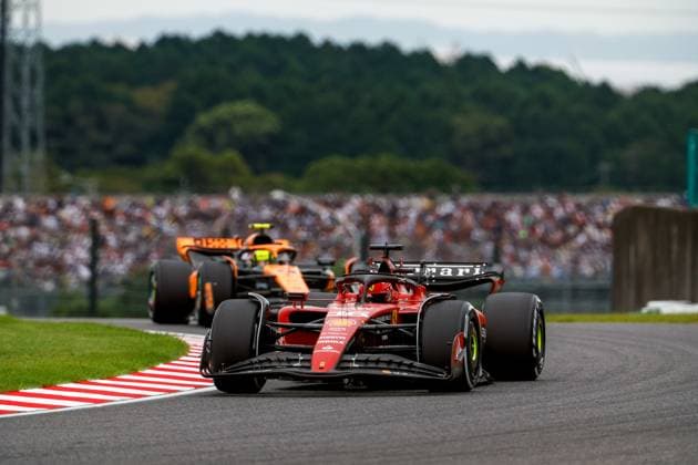16 LECLERC Charles (mco), Scuderia Ferrari SF-23, action during the 2023 Formula 1 Lenovo Japanese Grand Prix, 16th round of the 2023 Formula One World Championship, WM, Weltmeisterschaft from September 22 to 24, 2023 on the Suzuka International Racing Course, in Suzuka - FORMULE 1 : Grand prix du Japon - FIA - Suzuka - 22 09 2023 DPPI Panoramic  00123036_F12023GP17JAP_JK173943