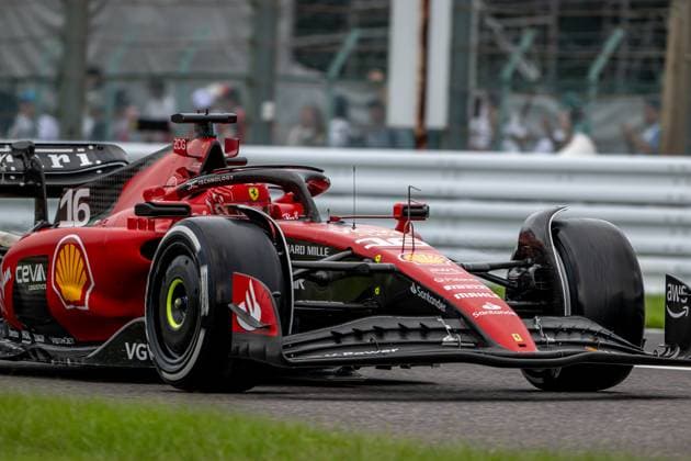 SUZUKA, JAPAN: Charles Leclerc, racing for the Ferrari team during the 2023 Formula 1 Japanese Grand Prix at the Suzuka International Racing Course in Suzuka, Japan