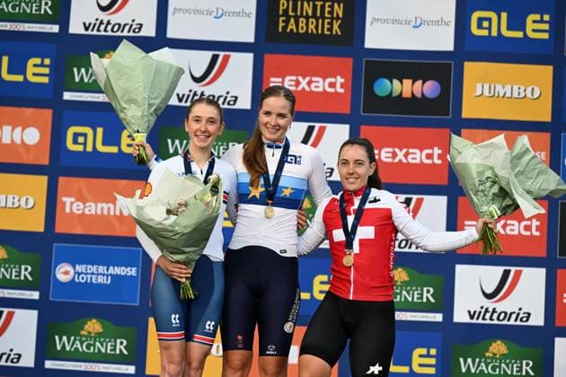 Sport Themen der Woche KW38 Sport Bilder des Tages 22-09-2023 European Championships U23 Women; 2023, Olanda; 2023, Great Britain; 2023, Svizzera; Pluimers, Ilse; Shackley, Anna; Zanetti, Linda; Col Du Vam; 