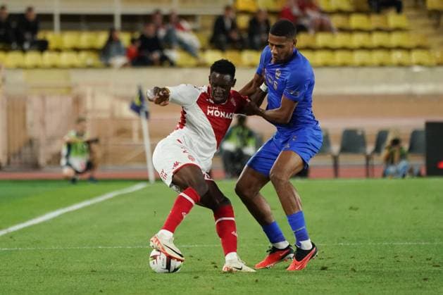 Folarin Balogun (AS Monaco) - Jean Clair Todibo (OGC Nice) FOOTBALL : AS Monaco vs OGC Nice - Ligue 1 Uber Eats - Monaco - 22 09 2023 NorbertScanella Panoramic 