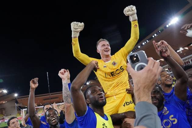 Joie - Marcin Bulka (OGC Nice) FOOTBALL : AS Monaco vs OGC Nice - Ligue 1 Uber Eats - Monaco - 22 09 2023 NorbertScanella Panoramic 
