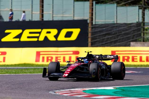 23rd September 2023; Suzuka Circuit, Suzuka, Japan; 2023 Formula 1 Lenovo Japanese Grand Prix; Qualifying Day; Number 24 Alfa Romeo driver Guanyu Zhou during practice 3 at the Japanese Formula 1  ActionPlus12556163 StephenxBlackberry