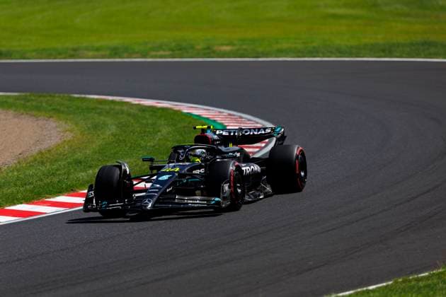 23rd September 2023; Suzuka Circuit, Suzuka, Japan; 2023 Formula 1 Lenovo Japanese Grand Prix; Qualifying Day; Number 44 Mercedes AMG Petronas driver Lewis Hamilton during practice 3 at the Japanese Formula 1  ActionPlus12556218 StephenxBlackberry