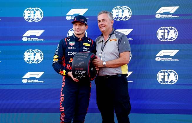 1 Max Verstappen NLD, Oracle Red Bull Racing , Mario Isola ITA, Pirelli Motorsport , F1 Grand Prix of Japan at Suzuka International Racing Course on September 23, 2023 in Suzuka, Japan Photo by HOCH ZWEI Suzuka Japan