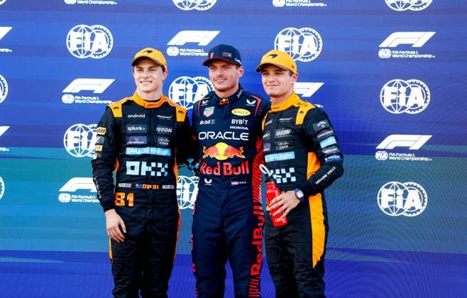 81 Oscar Piastri AUS, McLaren F1 Team , 1 Max Verstappen NLD, Oracle Red Bull Racing , 4 Lando Norris GBR, McLaren F1 Team , F1 Grand Prix of Japan at Suzuka International Racing Course on September 23, 2023 in Suzuka, Japan Photo by HOCH ZWEI Suzuka Japan