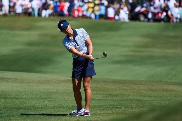 September 23, 2023, MALAGA, MALAGA, SPAIN: Danielle Kang of USA Team in action during the Solheim Cup 2023 in Finca Cortesin at Estepona on September 23, 2023 in Malaga, Spain. MALAGA SPAIN - ZUMAa181 20230923_zaa_a181_062 Copyright: xJoaquinxCorcherox