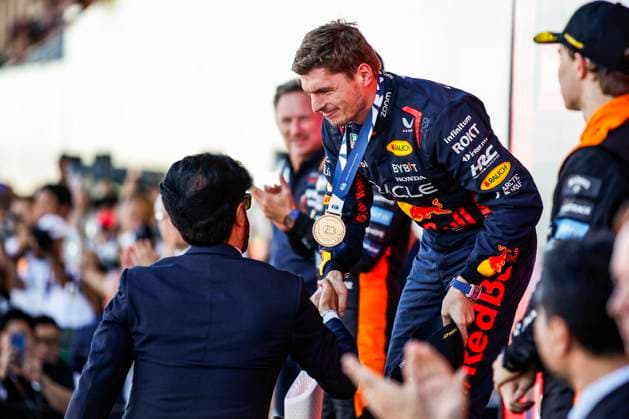 VERSTAPPEN Max (ned), Red Bull Racing RB19, portrait BEN SULAYEM Mohammed (uae), President of the FIA, portrait during the 2023 Formula 1 Lenovo Japanese Grand Prix, 16th round of the 2023 Formula One World Championship, WM, Weltmeisterschaft from September 22 to 24, 2023 on the Suzuka International Racing Course, in Suzuka - F1 - JAPANESE GRAND PRIX 2023 - RACE DPPI Panoramic  00123037__R3_8250