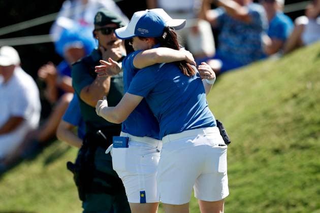 2023 Solheim Cup, Finca Cortesin, Andalucia, Spain 24 9 2023 Leona Maguire Leona Maguire celebrates 24 9 2023  Copyright: x INPHO MartinxSirasxLimax _MSL8463