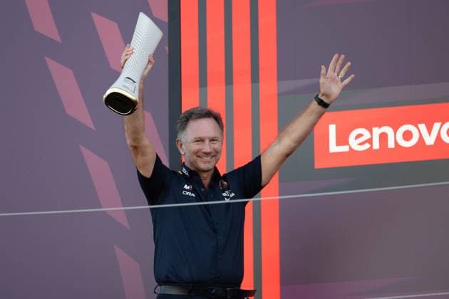 September 24, 2023, Suzuka, Mie Prefecture, Japan: Oracle Red Bull Racing team principal CHRISTAIN HORNER celebrates winning the World Constructors Championship by points at the 2023 Formula 1 Japanese Grand Prix. Suzuka Japan - ZUMAb177 20230924_aap_b177_051 Copyright: xTaidghxBarronx