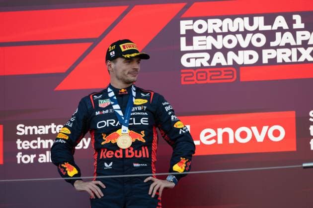 September 24, 2023, Suzuka, Mie Prefecture, Japan: MAX VERSTAPPEN (NED) of Red Bull Racing 1 of Red Bull Racing 1 celebrates winning at the 2023 Formula 1 Japanese Grand Prix. Suzuka Japan - ZUMAb177 20230924_aap_b177_125 Copyright: xTaidghxBarronx