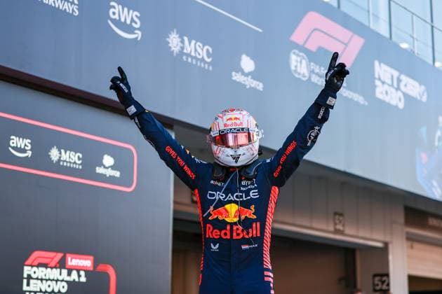 (230924) -- SUZUKA, Sept. 24, 2023 -- Red Bull Racing s Dutch driver Max Verstappen celebrates after the race of the Formula One Japan Grand Prix held at the Suzuka Circuit in Suzuka City, Japan, Sept, 2023. (Photo by Xinhua) (SP)JAPAN-SUZUKA-F1-JAPAN GRAND PRIX-RACE QianxJun 