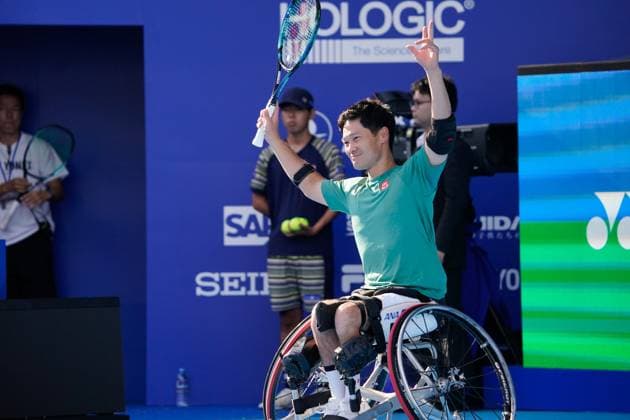 Shingo Kunieda (JPN), SEPTEMBER 24, 2023 - Tennis : Exhibition Match at Ariake Tennis Forest Park during YONEX Tennis Festival with TORAY PPO TENNIS in Tokyo, Japan. Noxthirdxpartyxsales  (230310064)